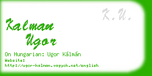 kalman ugor business card